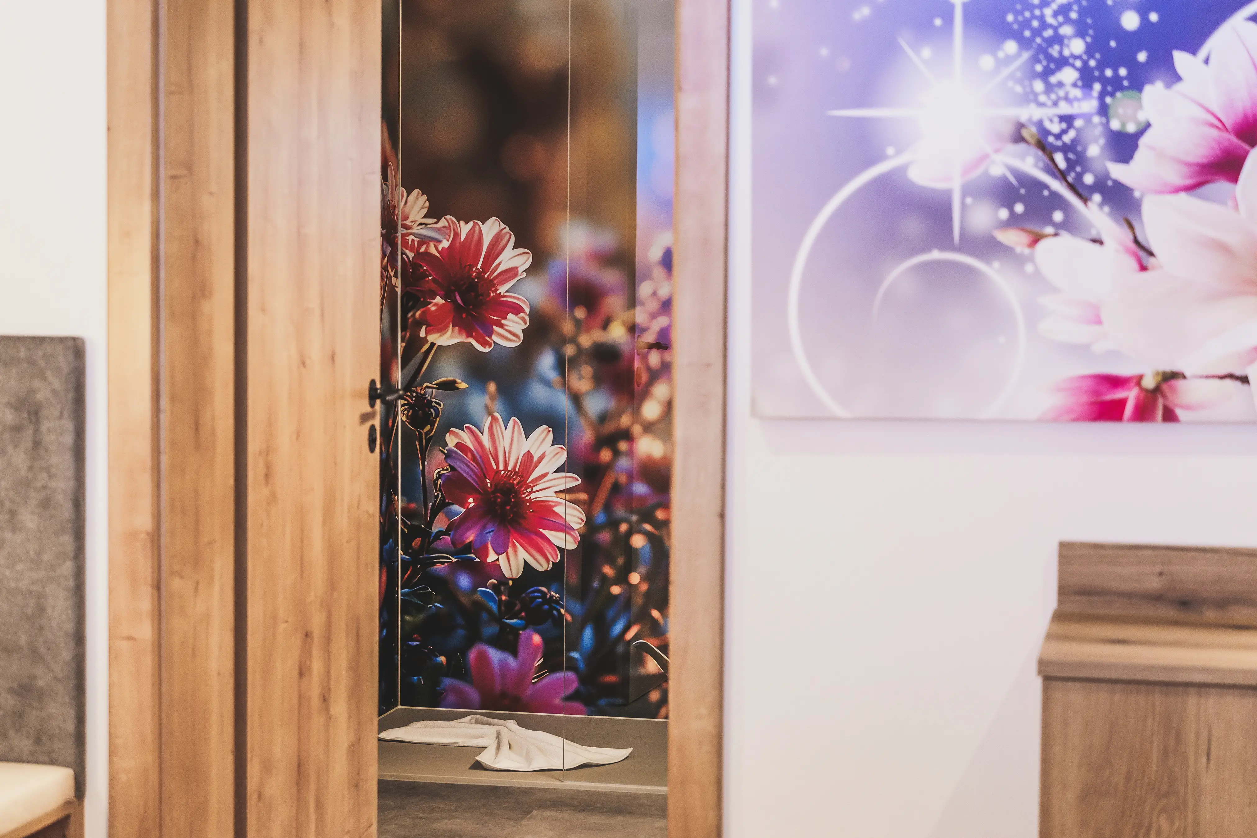 Badezimmer in der Ferienwohnung Blumengarten im Ur-Genuss in Heiterwang