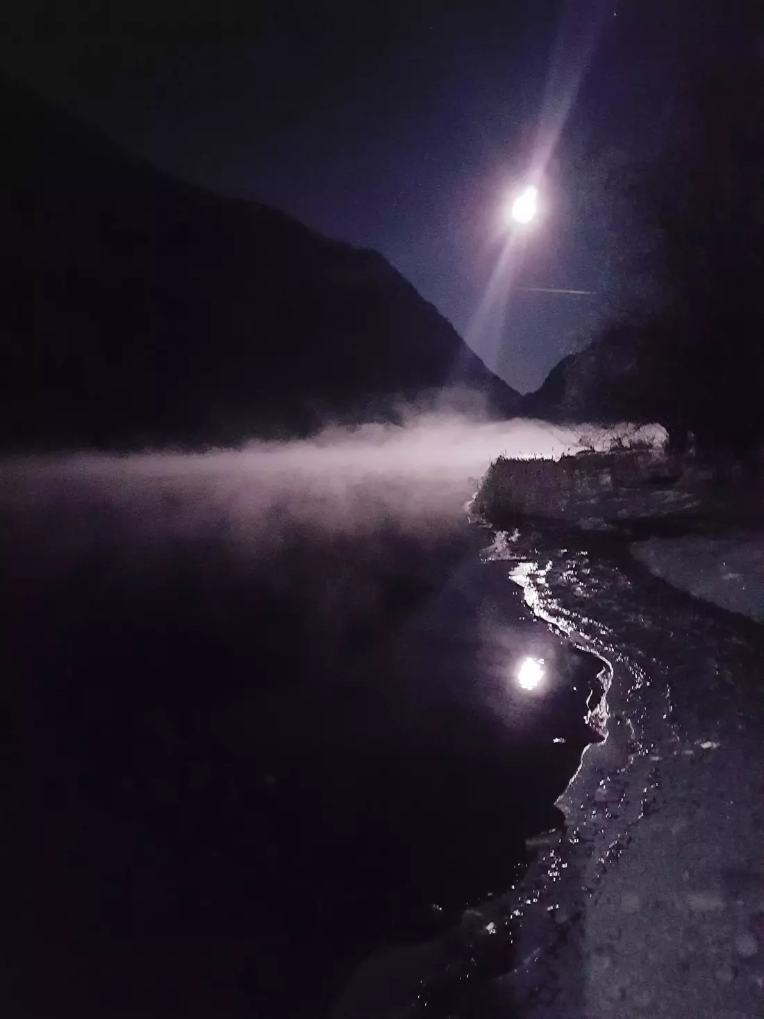 Heiterwanger See bei Nacht im Winter